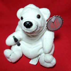 Coca Cola White Bear Bean Bag Plush Stuffed Toy